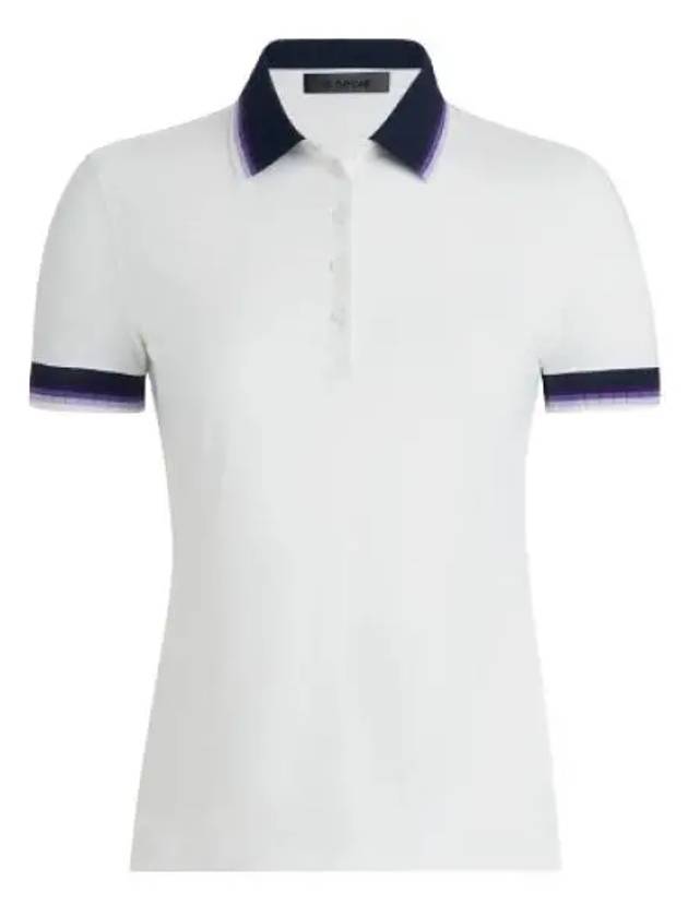 Women's Contrast Silky Tech Nylon Polo Shirt Snow - G/FORE - BALAAN 2