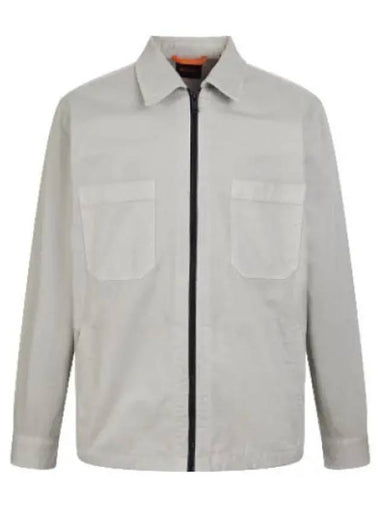 Boss washed cotton zip up work jacket shirt - HUGO BOSS - BALAAN 1