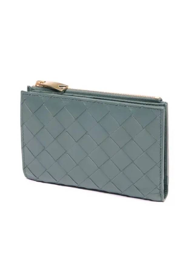 Intrecciato Zipper Medium Half Wallet Aloe - BOTTEGA VENETA - BALAAN 1