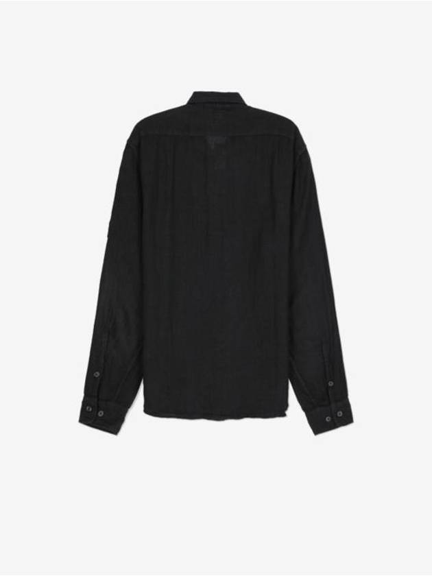 Resin Linen Lens Button Twin Pocket Long Sleeve Shirt Black - CP COMPANY - BALAAN 3