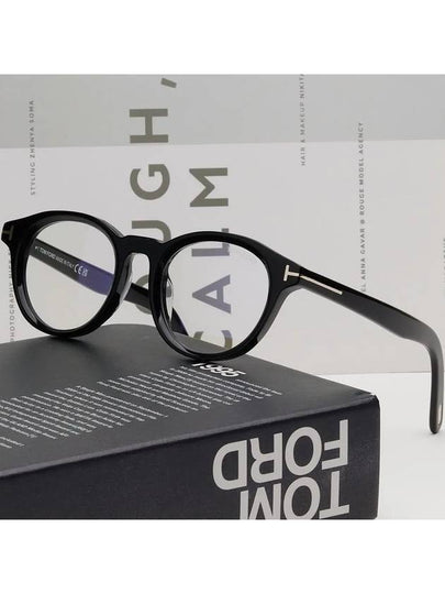 Blue light blocking glasses frame TF5931DB 001 Horn rim round Asian fit - TOM FORD - BALAAN 2