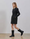 Wool tailored mini dress black - RYUL+WAI: - BALAAN 4