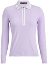 Silky Tech Nylon Quarter Polo Long Sleeve T-Shirt Aura - G/FORE - BALAAN 2