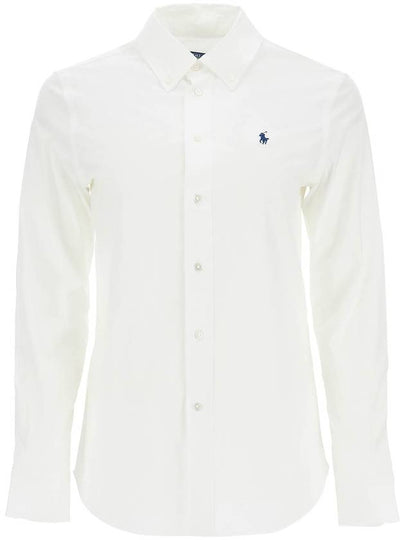 Stretch Slim Fit Long Sleeve Shirt White - POLO RALPH LAUREN - BALAAN 2