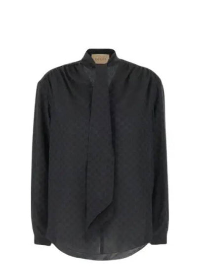 GG Silk Blouse Black - GUCCI - BALAAN 2