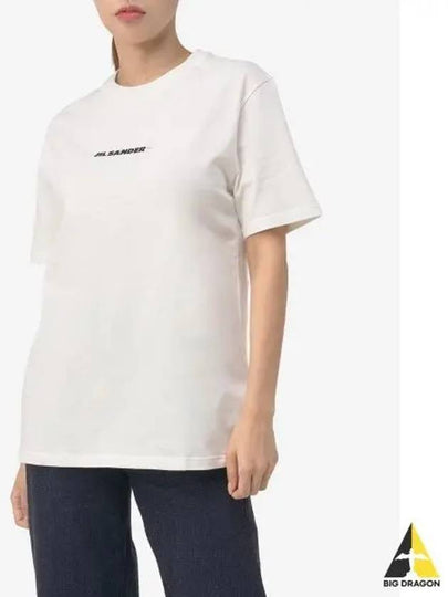 Logo Print Short Sleeve T-Shirt White - JIL SANDER - BALAAN 2