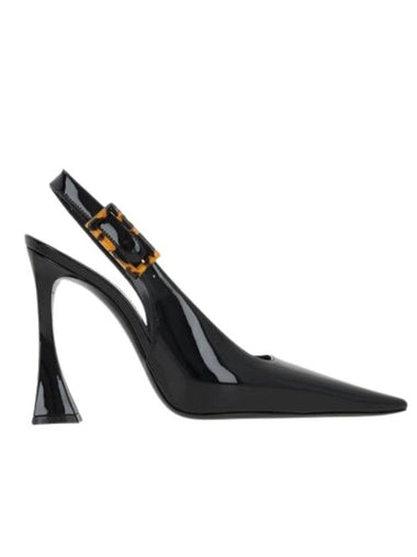 Dune Patent Leather Slingback Heels Black - SAINT LAURENT - BALAAN 1