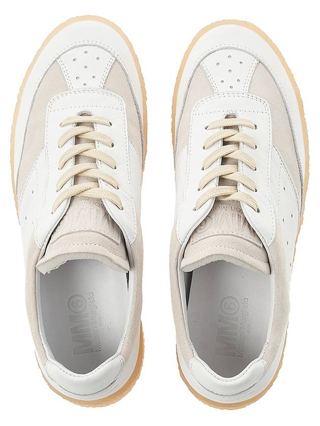 6 Court Paneled Lace-Up Low-Top Sneakers White - MAISON MARGIELA - BALAAN 7