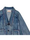 Men's I4SJ02BL Flipped Wave Denim Jacket Denim - IOEDLE - BALAAN 4