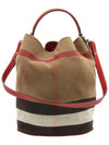 Red Leather Mega Check Susanna Medium 2WAY 3855146 - BURBERRY - BALAAN 3