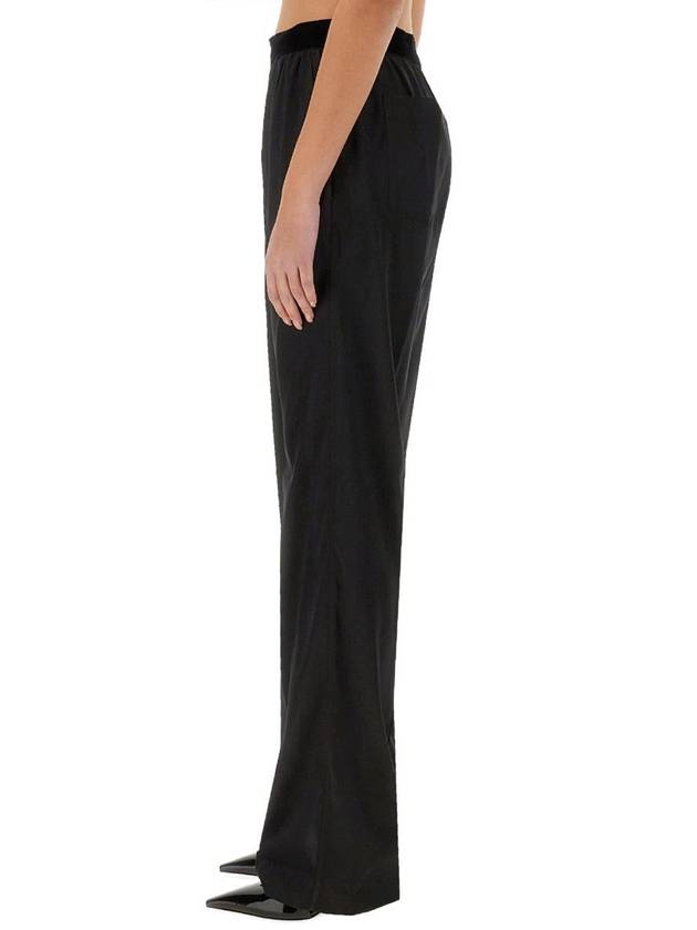 Women's Stretch Silk Straight Pants Black - TOM FORD - BALAAN 7