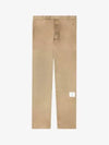 Men's Twill Unconstructed Cotton Straight Pants Beige - THOM BROWNE - BALAAN 3