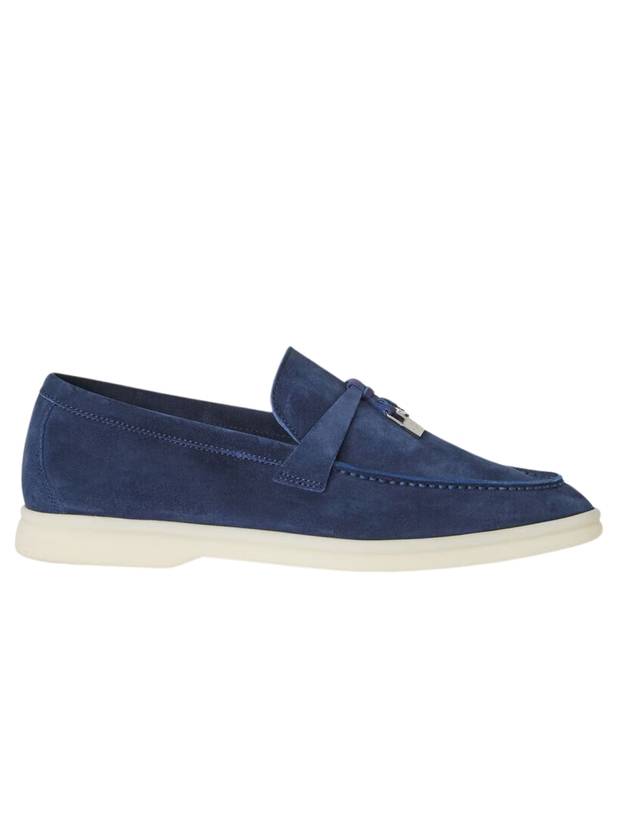 Summer Charms Walk Suede Loafers True Dark Blue - LORO PIANA - BALAAN 1