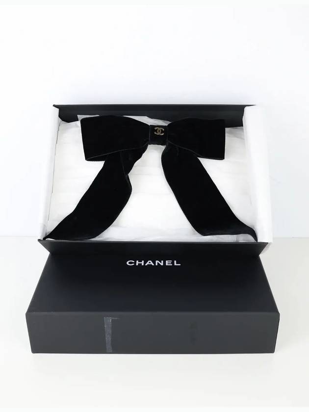 CC Logo Velvet Ribbon Hairpin AA8557 - CHANEL - BALAAN 4