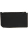 Leather Zipper Classic Fragment Card Wallet Black - SAINT LAURENT - BALAAN 3