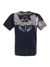 Circlet Logo Printing Short Sleeve T-Shirt Navy - STONE ISLAND - BALAAN 1