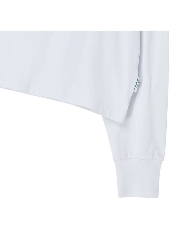 Essential Crop Long Sleeve T-Shirt White - THE GREEN LAB - BALAAN 4