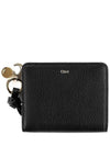 Women's Alphabet Small Half Wallet Black - CHLOE - BALAAN 1