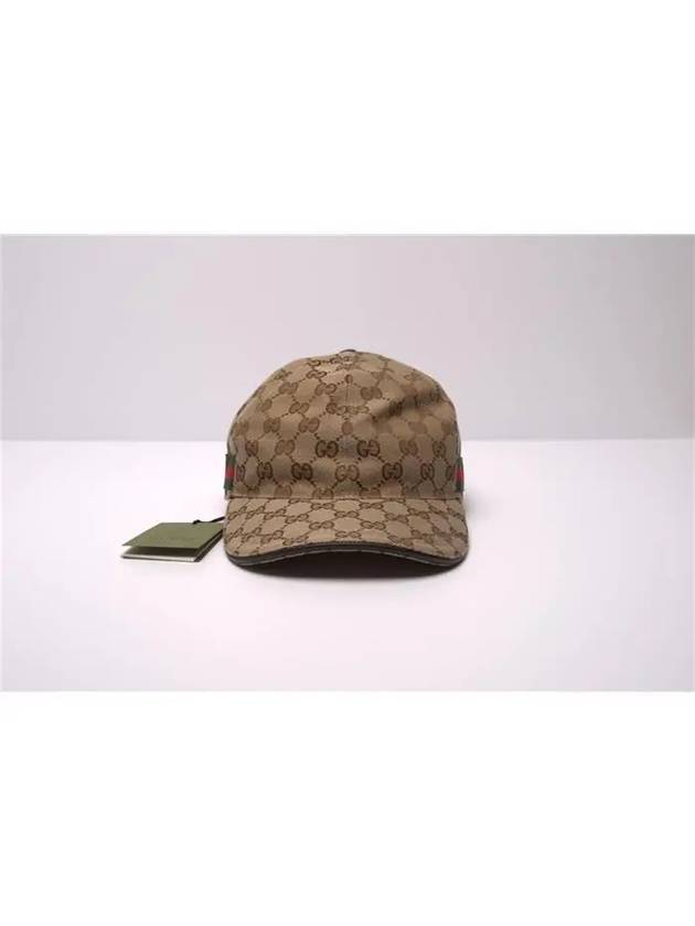 Original GG Web Supreme Canvas Baseball Ball Cap Beige Ebony - GUCCI - BALAAN 2