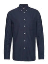 Light Flannel Slim Long Sleeve Shirt Navy - J.LINDEBERG - BALAAN 2