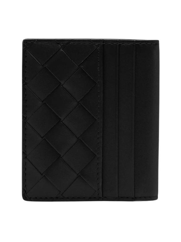 Intrecciato Leather Card Wallet Black - BOTTEGA VENETA - BALAAN 1