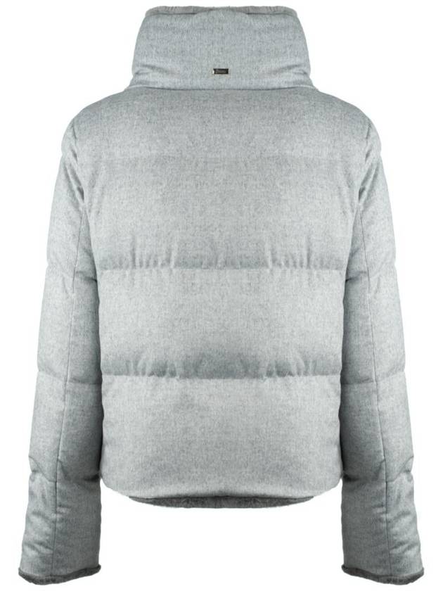 Herno Light Gray Silk And Cashmere Short Down Jacket - HERNO - BALAAN 2