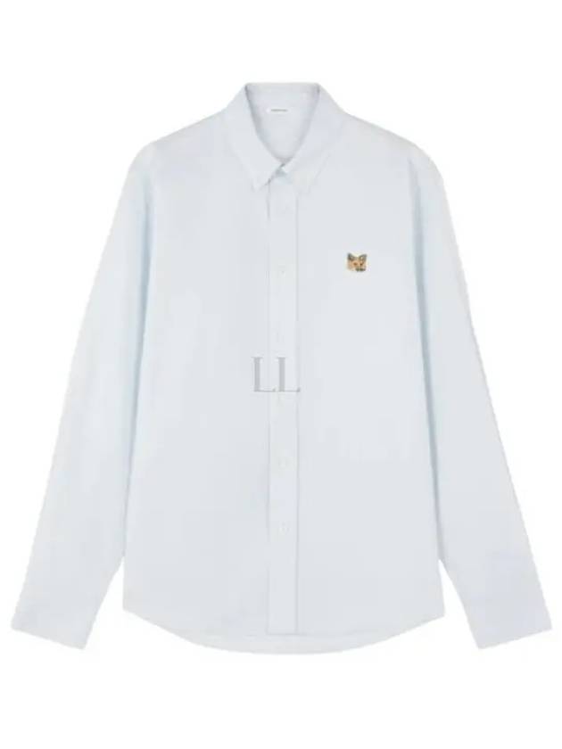 Fox Head Embroidery Long Sleeve Shirt Blue - MAISON KITSUNE - BALAAN 2