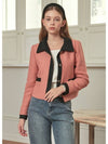 Women's Beauty Berry Tweed Jacket Pink - MICANE - BALAAN 2