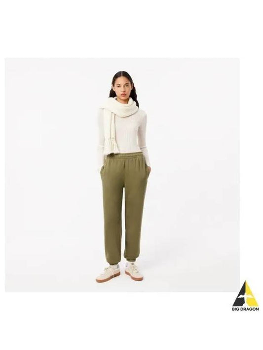 Women s straight fit new logo jogger pants khaki - LACOSTE - BALAAN 1