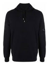 Men's Light Fleece Lens Wappen Hoodie Black - CP COMPANY - BALAAN 2