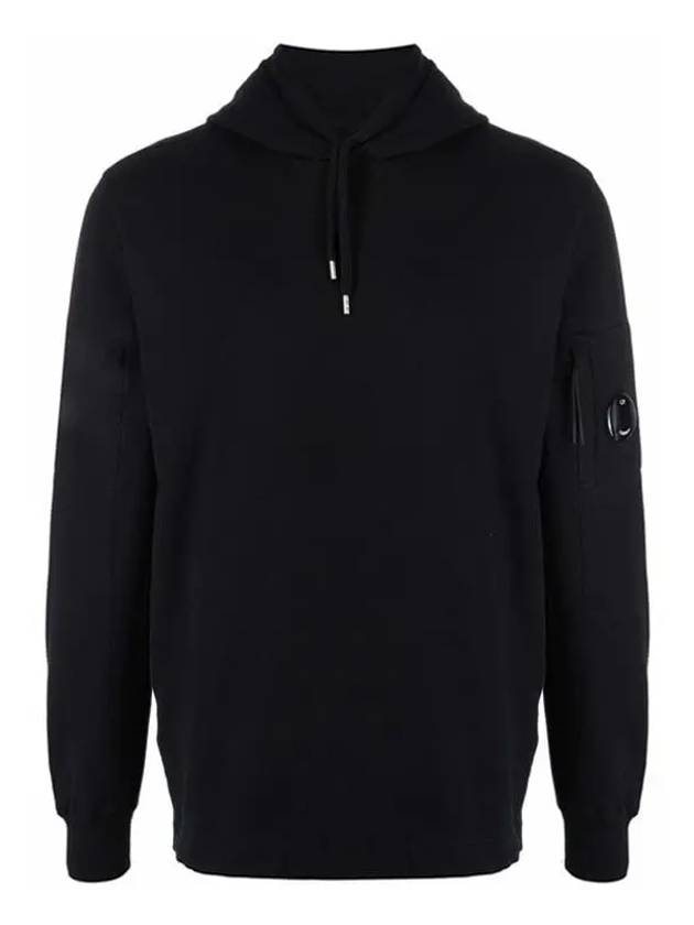 Men's Light Fleece Lens Wappen Hoodie Black - CP COMPANY - BALAAN 2