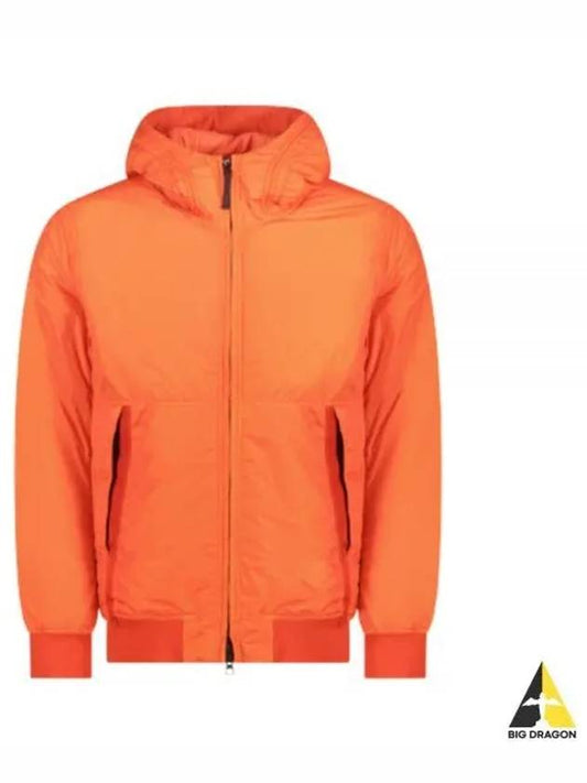 Men's Garment Dyed Crinkle Reps Recycled Nylon Primaloft TC Hooded Jacket Orange - STONE ISLAND - BALAAN 2