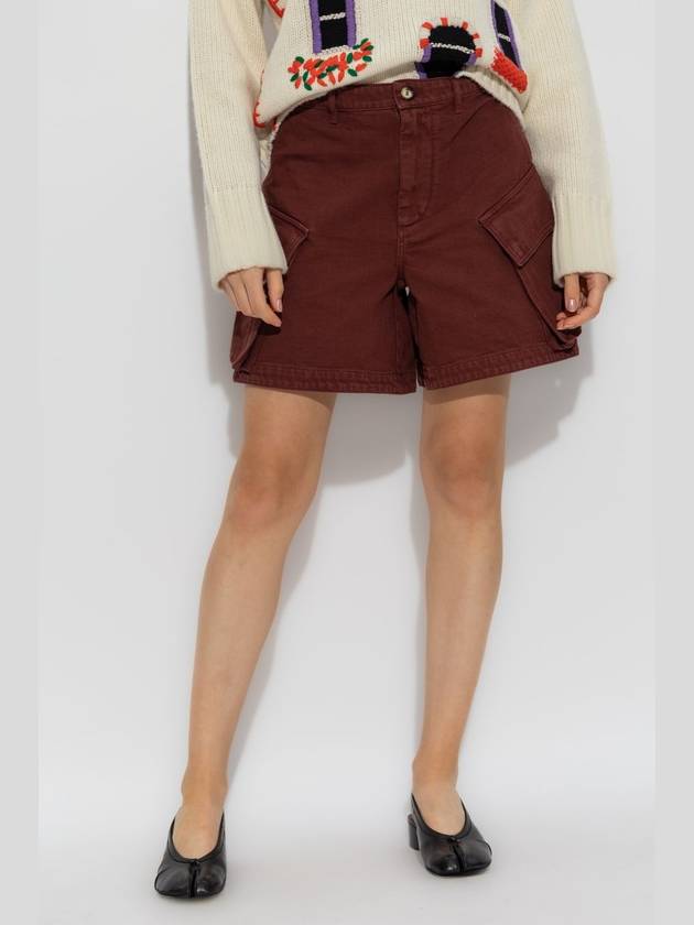 JW Anderson Denim Shorts, Women's, Burgundy - JW ANDERSON - BALAAN 3