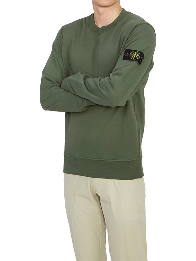 Wappen Patch Garment Dyed Sweatshirt Musk Green - STONE ISLAND - BALAAN 5