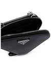 Brushed Leather Chain Mini  Shoulder Bag Black - PRADA - BALAAN 4