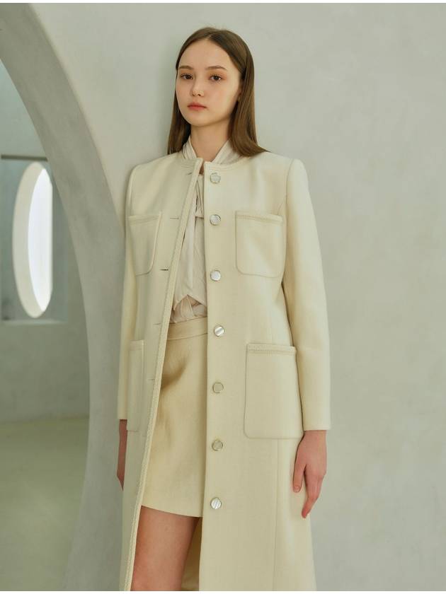 Elena Round Trimming Coat (AW Hainsworth) Ivory - AME - BALAAN 6