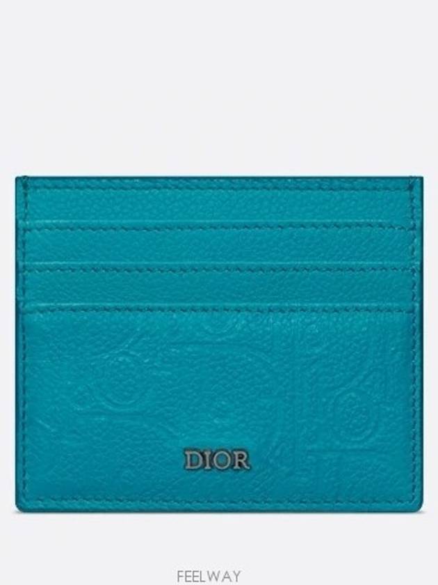 Card Wallet Blue Dior Gravity Leather - DIOR - BALAAN 1