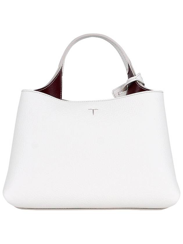 Logo Charm Leather Micro Tote Bag White - TOD'S - BALAAN 6