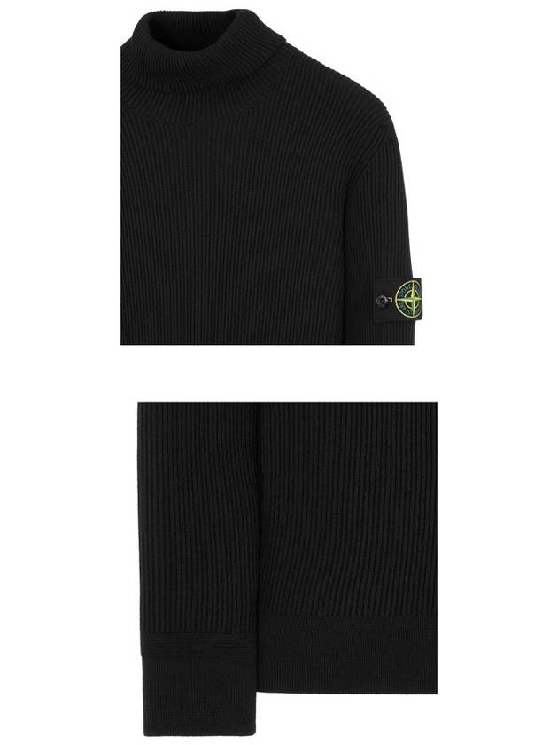 Wappen Patch Wool Turtleneck Black - STONE ISLAND - BALAAN 7