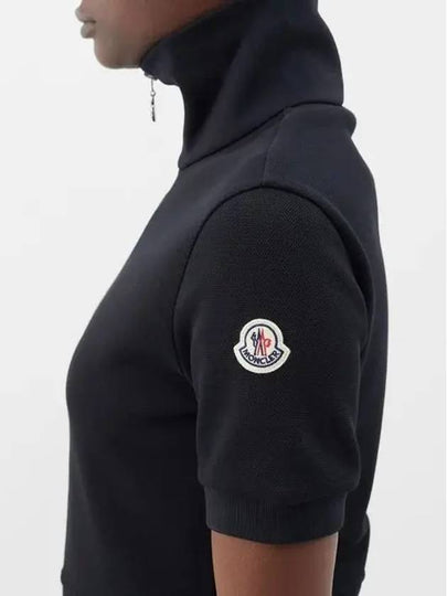 Logo Applique Pocket Cotton Blend Zipper High Neck Pique Dress 8I00001 899V9 999 - MONCLER - BALAAN 2