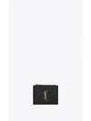 Cassandre Matelasse Grain De Poudre Embossed Leather Half Wallet Black - SAINT LAURENT - BALAAN 2