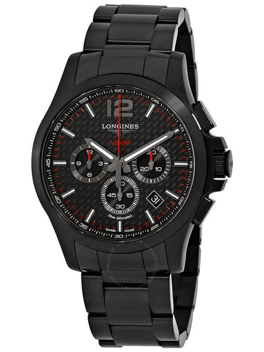 Longines Conquest V.H.P. Black Carbon Dial Men's Chronograph Watch L3.727.2.66.6 - LONGINES - BALAAN 1