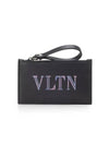 VLTN Logo Strap Card Wallet Black - VALENTINO - BALAAN 1