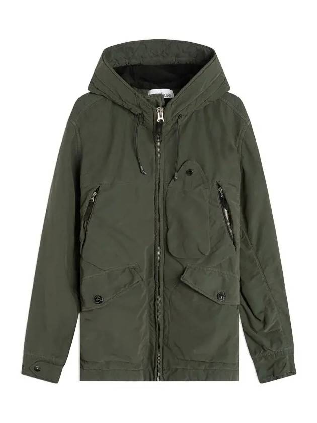 David Light TC Mircropile Hooded Jacket Dark Green - STONE ISLAND - BALAAN 3