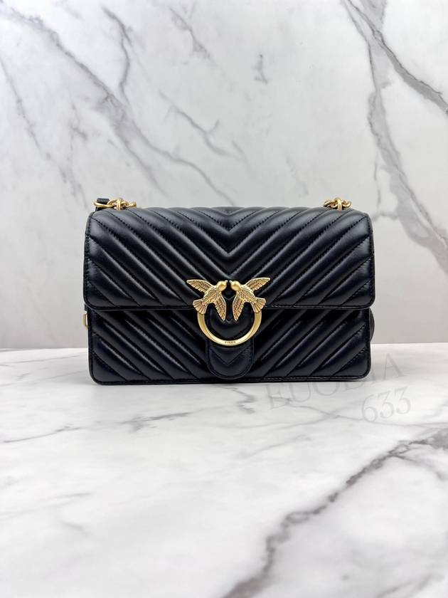 Classic Love Bag One Chevron Cross Bag Black - PINKO - BALAAN 3