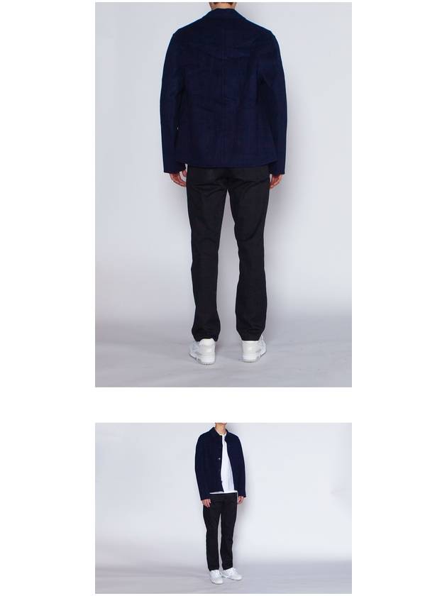 Pocket Patch Wool Blend Jacket Navy - AMI - BALAAN 6