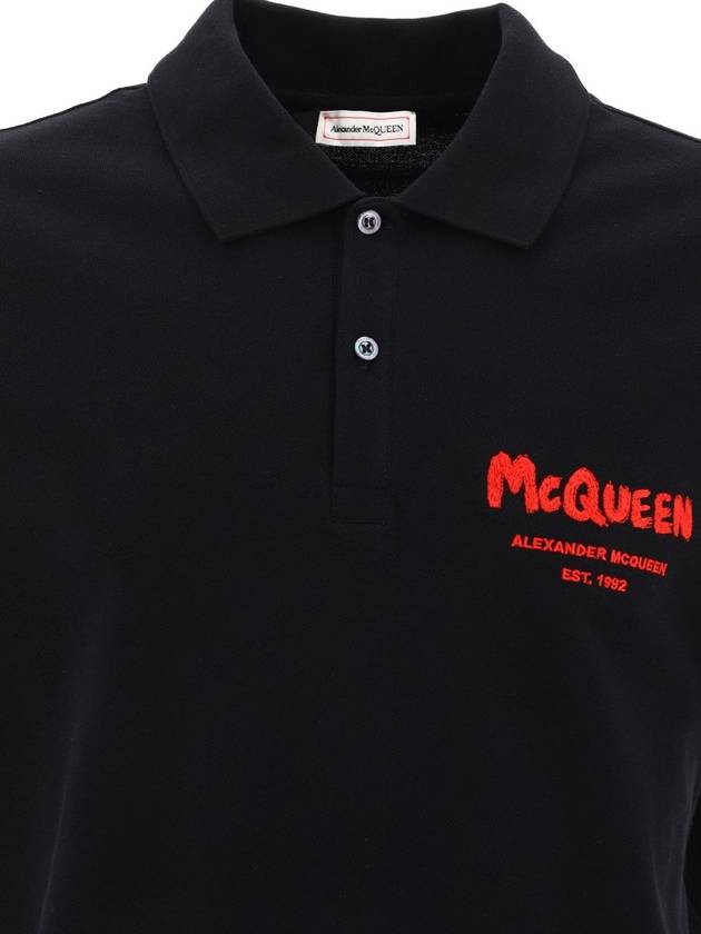 Polo T-Shirt 662551QXAAK0509 Black - ALEXANDER MCQUEEN - BALAAN 4