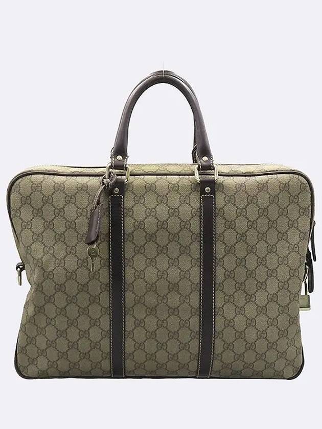 201480 GG logo PVC brown leather trimming briefcase tote - GUCCI - BALAAN 1