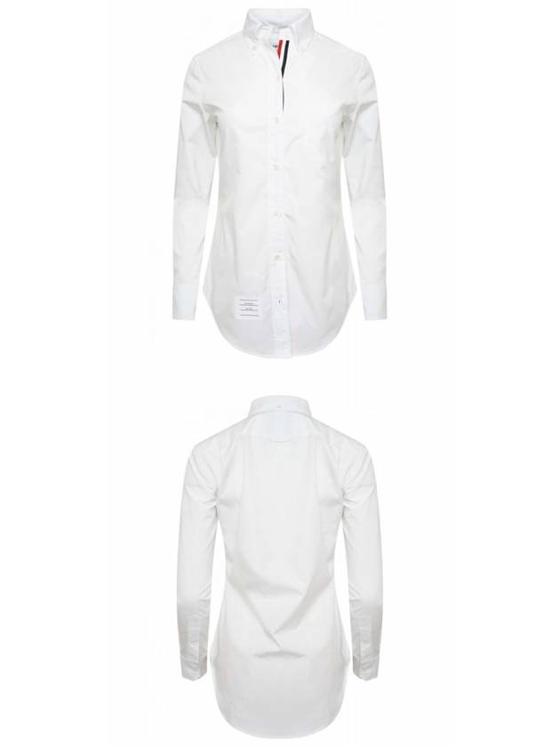 Button Down Cotton Oxford Long Sleeve Shirt White - THOM BROWNE - BALAAN 5