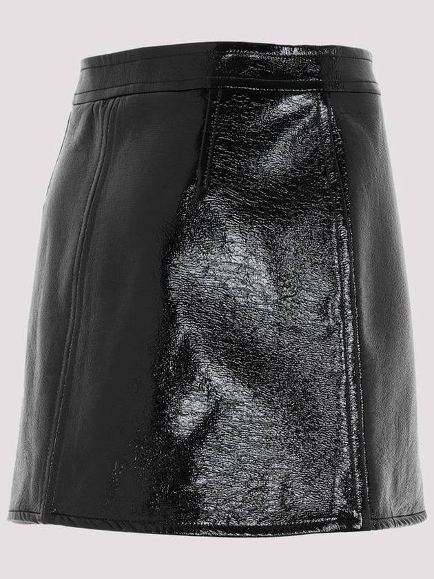 Edition Glossy Vinyl A-Line Skirt Black - COURREGES - BALAAN 4